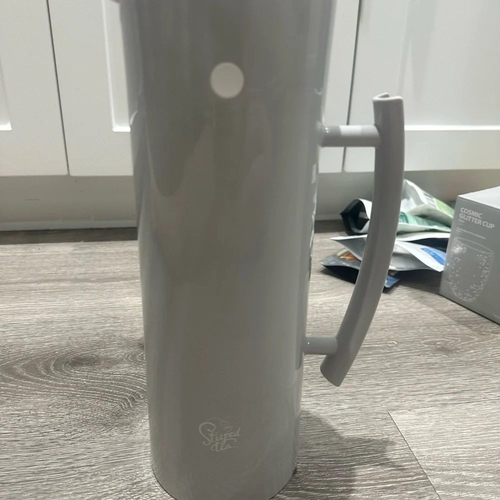 White Ceramic Pitcher - Picture 2 of 4